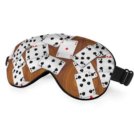 NOHSHE Playing Cards Silk Eye Mask Sleep Mask Funny Poker Wooden Table Rectangle Eye Mask with Adjustable Strap Lightweight for Women Work Travel Night Sleep