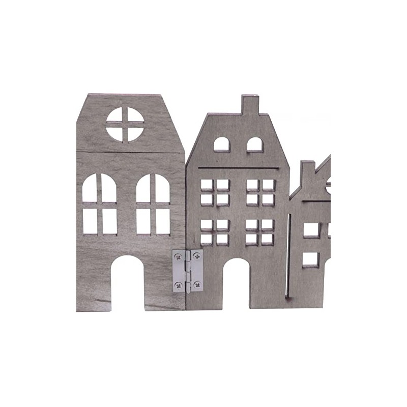 Decorative House Row Skyline Approx. 60 cm - Grey Wiped