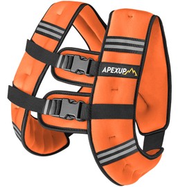 APEXUP 25lbs Weighted Vest Men Women, Weight Vest for Women Workout Equipment for Strength Training Running (Orange)