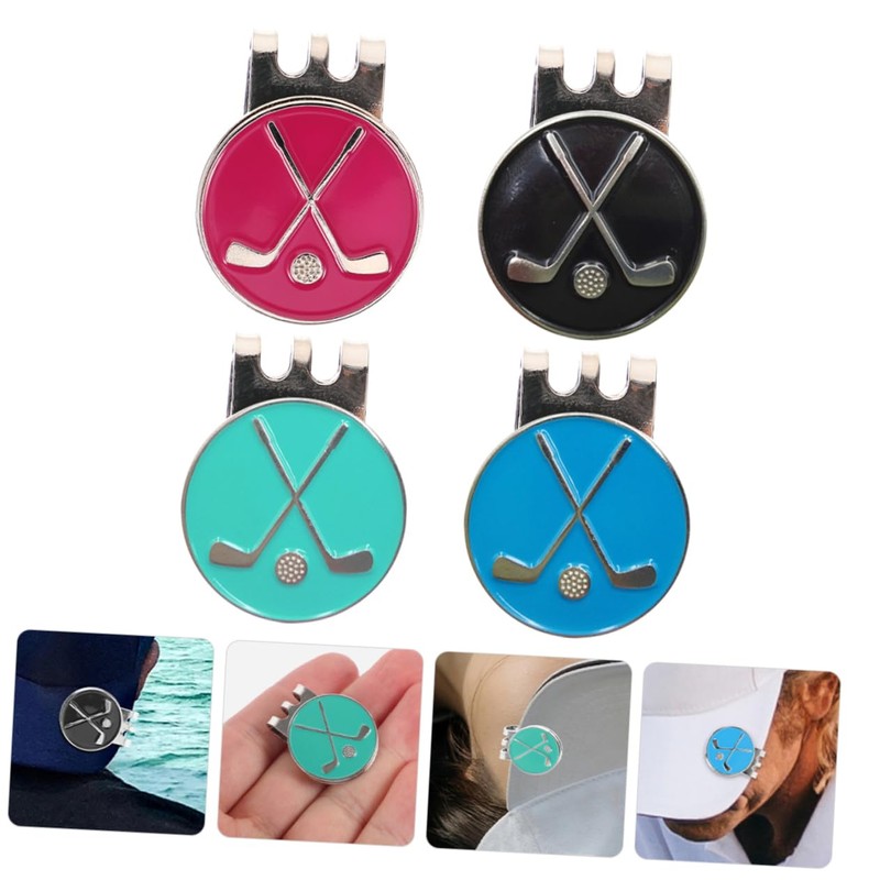 BESPORTBLE 5sets Sturdy Metal Golf Ball Marker Hat Clip Decorative