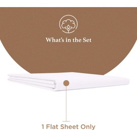 Good Sleep Bedding Queen Size Flat Sheet Only - Hotel Style 100% Egyptian Cotton Sheet, Soft & Breathable, Sateen Weave 800 Thread Count Queen Flat Sheet - White