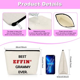 Best Grammy Gifts Makeup Bag Best Grammy Ever Gifts Funny Grandma Birthday Gifts Cosmetic Bag Mothers Day Gifts For Grammy Gifts For Grammy From Grandchildren Gift For Grammy Travel Make Up Pouch