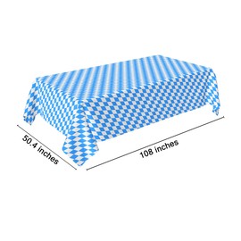 Seasons Stars SSDecor Oktoberfest Tablecloth 3 Pieces, Blue White Check Oktoberfest Tablecloth, Plastic German Oktoberfest Bavarian Table Cover for Oktoberfest Party Decorations Supplies