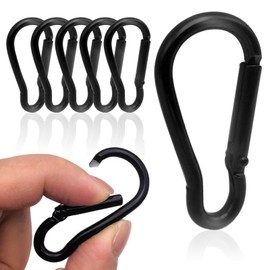 YANGZI Small Carabiner Mini Carabiner Hook, Outdoor Hook Snap, Alloy, Ultra Lightweight, Rust Resistant, Small Items, Mountain Climbing, Camping, Hiking, Black, Pack of 5