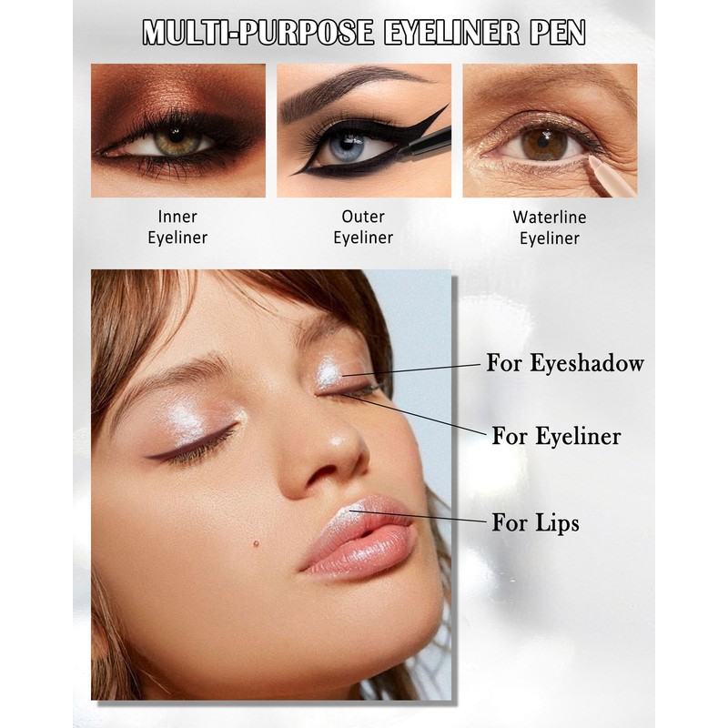 Brown Gel Eyeliner for Older Women, Waterproof Smudge-Proof Retractable Eyeliner