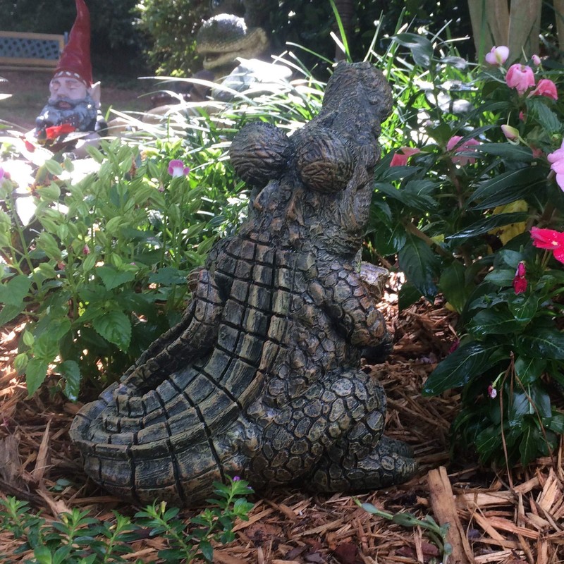 Toad Hollow Large Standing Gator with Welcome to Our Swamp