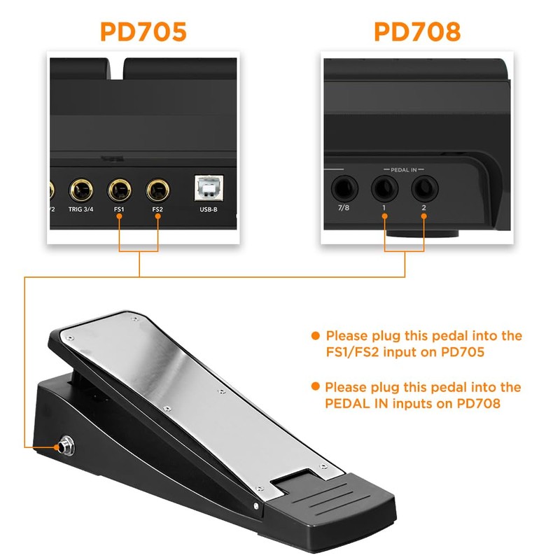 PDL-HH191 Footswitch Hi-hat/Bass Drum Pedal Beaterless Silent Pedal For PD705/PD708