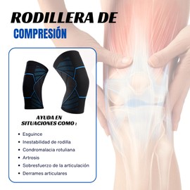 KERD_DANS Compression Knee Brace for Meniscus and Ligaments, Sports Knee Brace for Tendonitis, Stabilizer to Support Ligaments and Patella Tendon (Blue, XL)