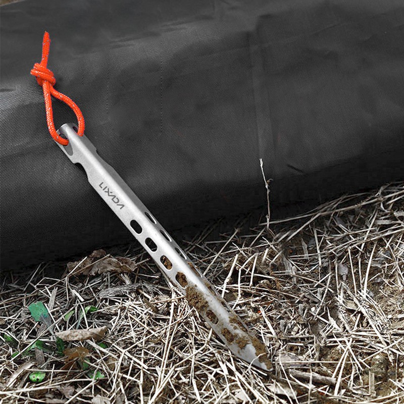 Lixada 6/8/12 Pack 6.5 Inch Ultralight V-Shaped Titanium Alloy Tent
