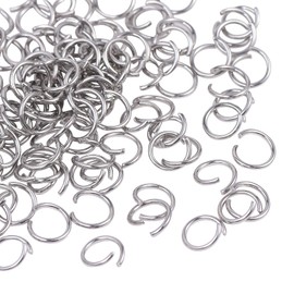 DanLingJewelry 1000 pcs 304 Stainless Steel 19 Gauge Open Jump Rings 8mm for Jewelry Making Connectors Jewelry Finding Stainless Steel Color