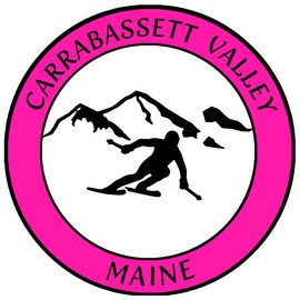 Athena Brands Carrabassett Valley Maine Extreme Skier - Car Truck Window Bumper Sticker Decal - Hot Pink