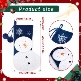 MOTUWE Baby First Christmas Stockings 18" Christmas Stocking Snowman Xmas Stocking Holiday Christmas Village Decoration Home Hoilday Decor Gifts for Family Kids（Blue）