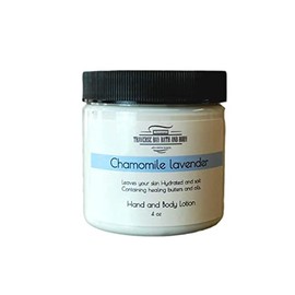 Chamomile lavender Moisturizing Hand & Body lotion 4 oz size. lavender, chamomile, and sandalwood.