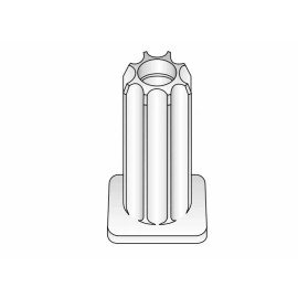 Darnell Rose Square Tube Caster Socket for 7/16" Grip-Ring Casters, Fits 7/8" I.D. Tube