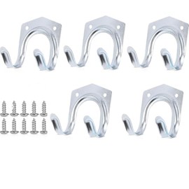 AUFIKR Double Hooks Heavy Duty Multi-Tool Hooks Hangers, Wall Mount Anti-Slip Double Hooks for Warehouse, Garage, Sheds, Garden Tools