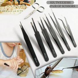 Insect Taxidermy Tools Butterfly Insect Taxidermy Tools Spreading Wing Board Set EVA pin Board 8x5inch PE Insect Box Butterfly Taxidermy Tools+sulfate Paper 6pcs Tweezers Set