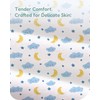 TotChill Pack and Play Sheets Fitted, Cloud+Blue Design, Soft and