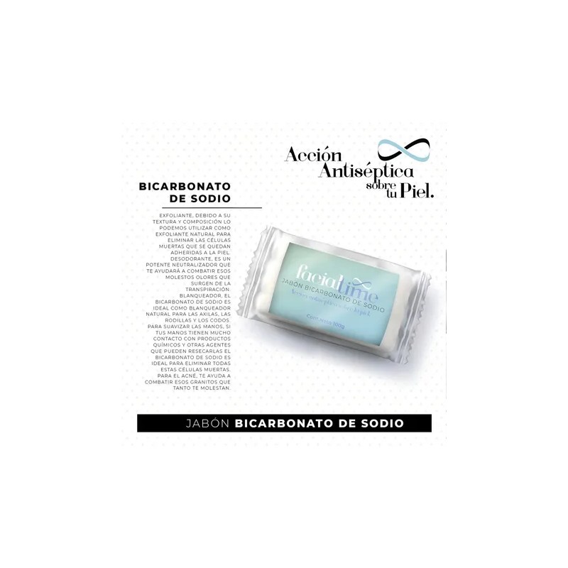 Barra Jabón Bicarbonato 100g Facial Time Limpieza Intensa