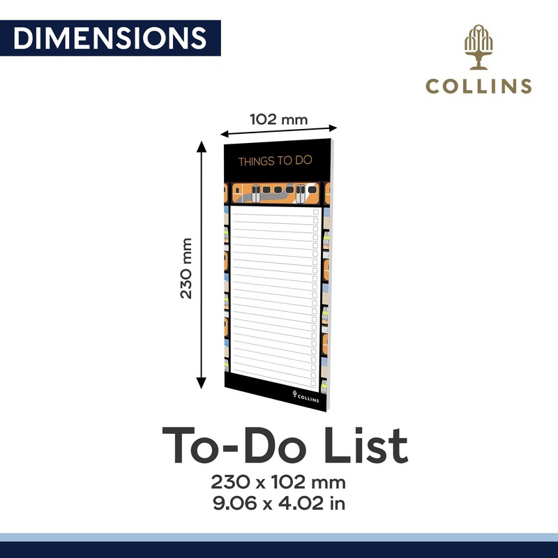 Collins Debden Flourish To Do List Notepad with Slim Magnetic