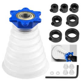 Transparent Drill Dust Cover Set, Six Sided Ear Hole Design, Drill Dust Collector, Double Layer Dustproof, Suitable for Most Types of Hammer Drills (White)