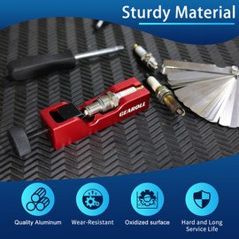 GEAROLL Spark Plug Gap Tool with 32 Blade Steel Feeler Gauge, Spark Plug Gapping Tool for Most 10mm 12mm 14mm 16mm Thread Spark Plugs, Red