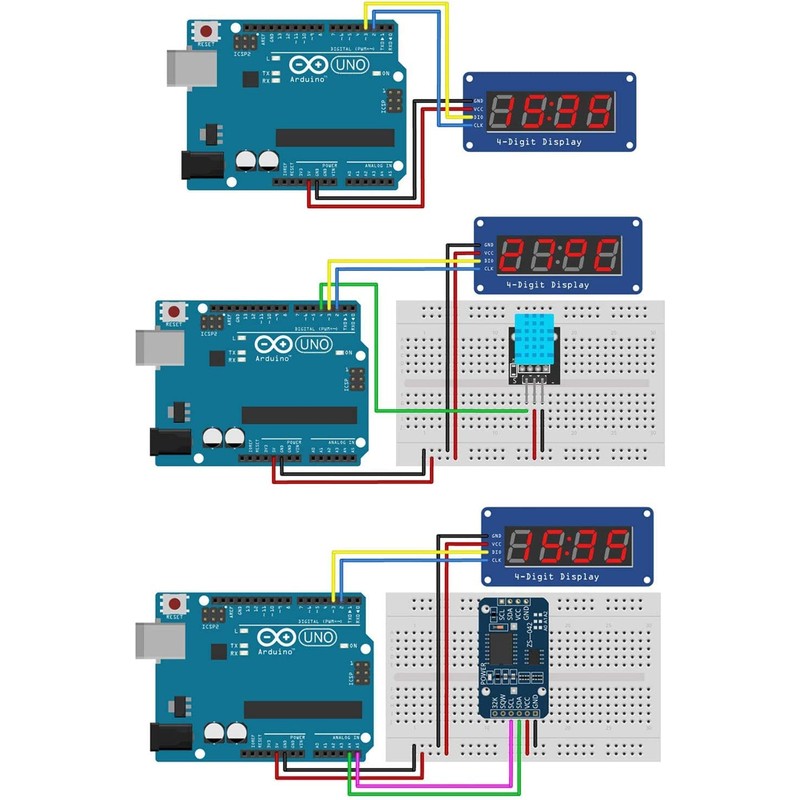DUBEUYEW Display Module TM1637 0.36'' 4-Digit 7 Segment 4 Bits