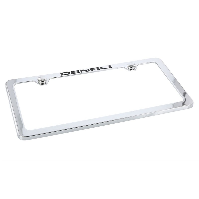 Denali Metal License Plate Frame Tag Holder - Chrome Plated
