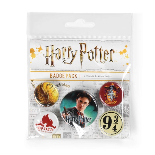 Pyramid International BP80486 Harry Potter Gryffindor Badge, Multi-Colour, 1x38 mm & 4x25 mm