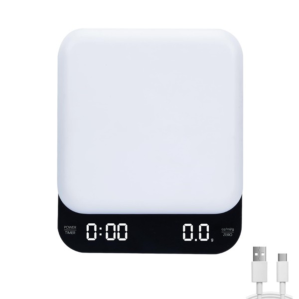 kaffeewaage mit timer,coffee scale,barista waage,0.1g/3kg,utomatischen und dem manuellen Zeitmessungsmodus,wiederaufladbar,Auto off
