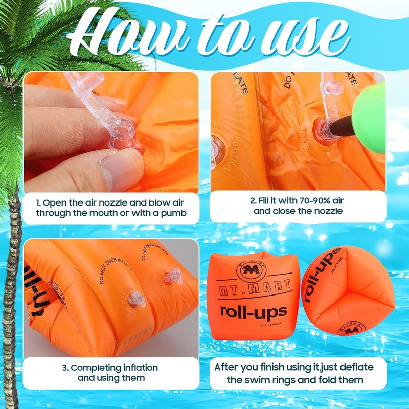Arm Floaties Water Wings Safe for Kids Children Adults Pink
