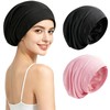 2PCS BSMKD Gorro para Dormir, Gorra Ajustable con Forro de