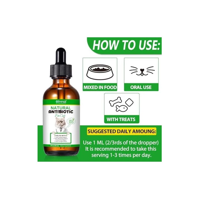 ALIVO 2 oz Natural Antibiotic Cats Pet Supplement Supports Immune