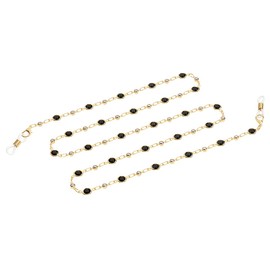 Yvey Essence Colorful Beaded Eyeglass Chains for Women - Sunglasses, Spectacle, and Reading Glasses Neck Cord Strap Holder (Beads Chain -Black)