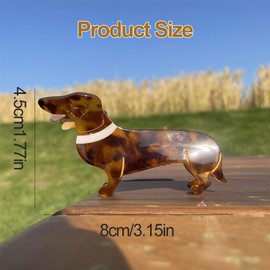 KARELLS Haarklammer Hund, Mini Haarspangen, Haarklauenclip, Tierisch (Animal-themed), Braun, 8 cm x 4.5 cm, 1 Stück, Damen, Frauen und Mädchen, Hochzeit, Geburtstag, Abschlussball, Brautparty