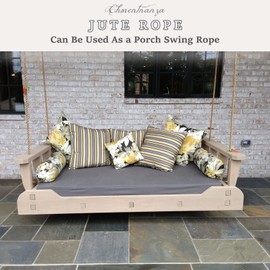 Natural Hemp Rope Jute Rope (3/4 in * 50 ft) Twisted Manila Rope for Hammocks, Swings, Boat Railings.