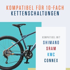 Alphatrail Parker Bicycle Chain 10-Speed 116 Links I Compatible with Shimano, SRAM, KMC, Connex, Campagnolo Gears I Includes Chain Lock