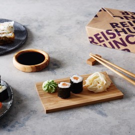 Reishunger Bamboo Sushi Serving Set, 4 Pieces