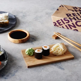 Reishunger Bamboo Sushi Serving Set, 4 Pieces