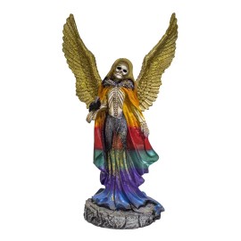 Imagen De Resina Santa Muerte Con Cuervo De 50 Cm