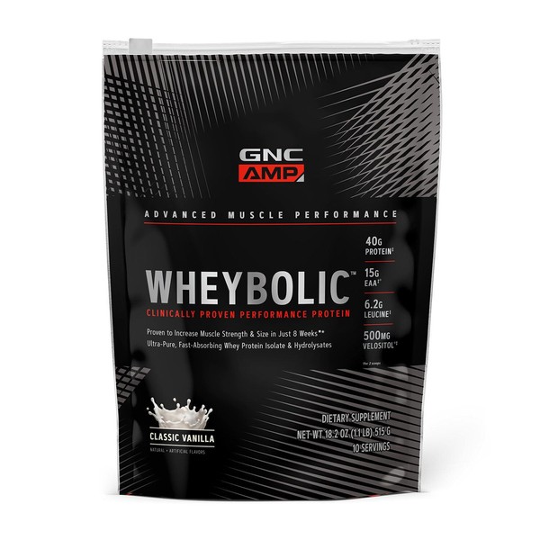 GNC AMP Wheybolic Clinically Proven Protein Powder, 40g Whey Protein,