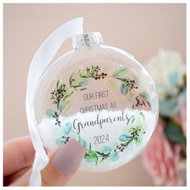 First Christmas as Grandparents 2024 Decoration. New Nan Grandad Tree Bauble Ornament from New Grandchild Handmade Keepsake