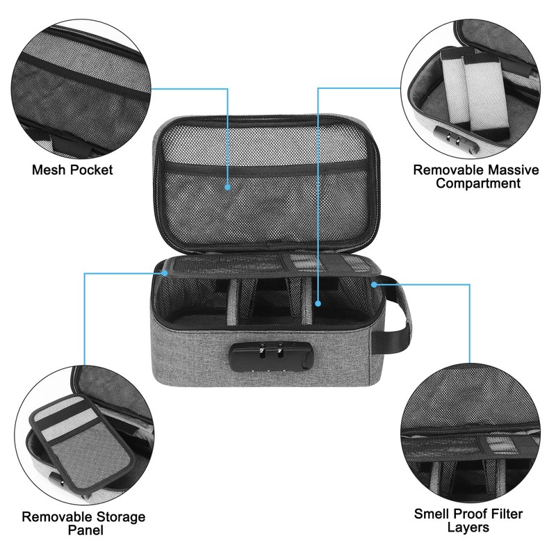 Smell Proof Bag with Lock, Smell Proof Container Stash Box