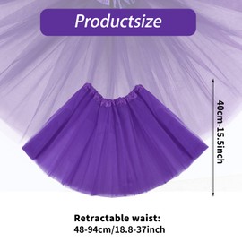 Yolev 1 Pack Adult Tulle Tutu Skirt Women's Vintage Tulle Bubble Tutu Skirt Prom Party Skirt Elastic 3 Layer for Women and Teens (Dark Purple)