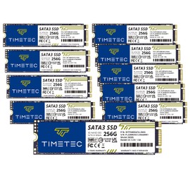 Timetec 256GBx10 (10 Pack) SSD 3D NAND TLC SATA III 6Gb/s M.2 2280 NGFF 128TBW Read Speed Up to 550MB/s SLC Cache Performance Boost Internal Solid State Drive for PC Computer Laptop and Desktop
