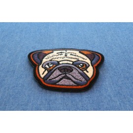 Ivamis Cute Pug Dog Iron on Patch - 3x2.625 inch - P7294