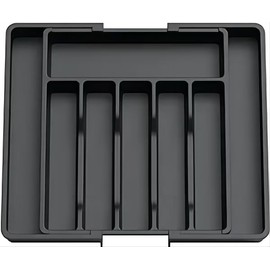 Utensil Organizer for Kitchen Drawer, Expandable Kitchen Drawer Organizer, Adjustable Utensil Organizer, Cutlery Drawer Organizer for Forks, Knives, Multipurpose Kitchen Organizers. (black)