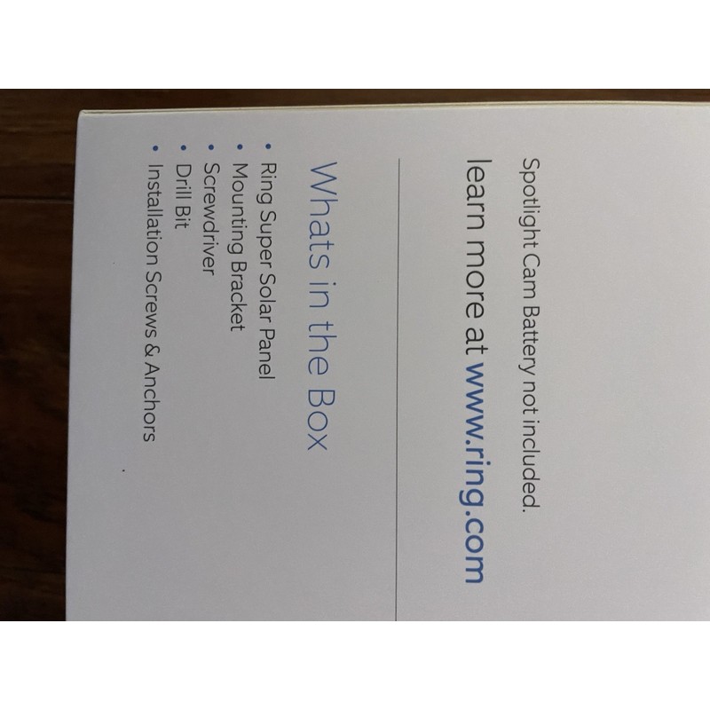 Ring White Ring Super Solar Panel 5W Barrel Plug Connector