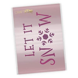 CraftStar Let It Snow Stencil - Hand Written Style Mylar Template - Christmas Crafting/Card Making/Xmas Sign Making