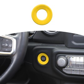 RT-TCZ for Jeep JL Push Start Stop Button Cover Trim Ring for Jeep Wrangler JL JLU Gladiator JT 2018-2024 Yellow Interior Accessories