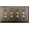 Classic Accents Deco Aged Antique Brass 4 Gang Push Button